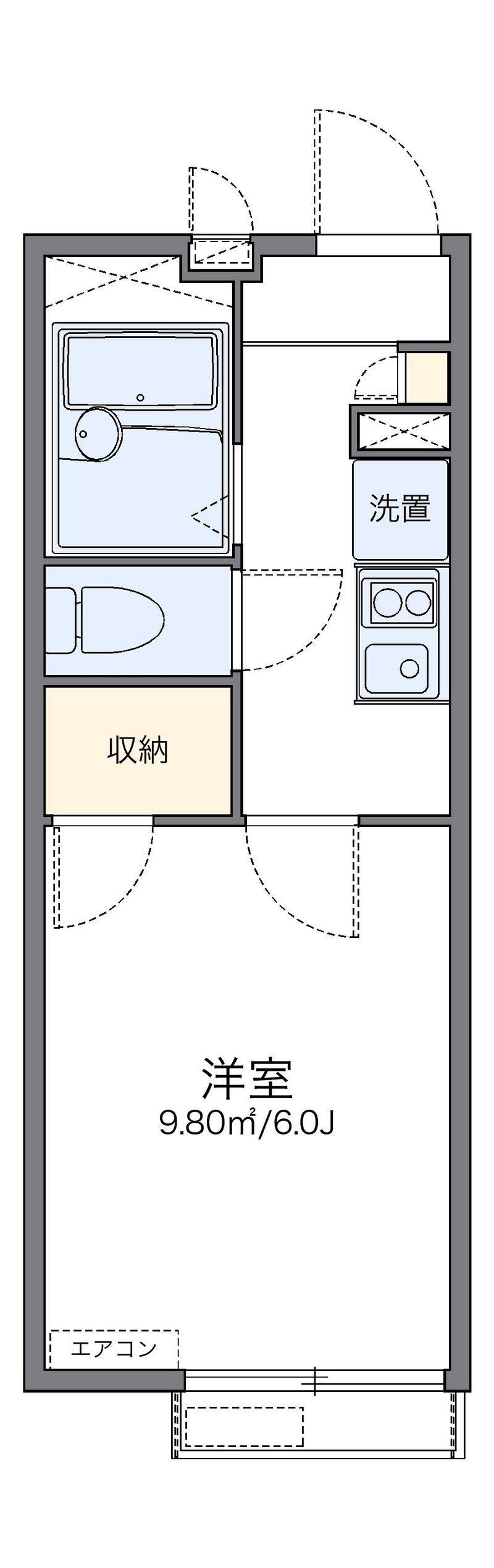 レオパレスサンフォレスト嵐 間取図