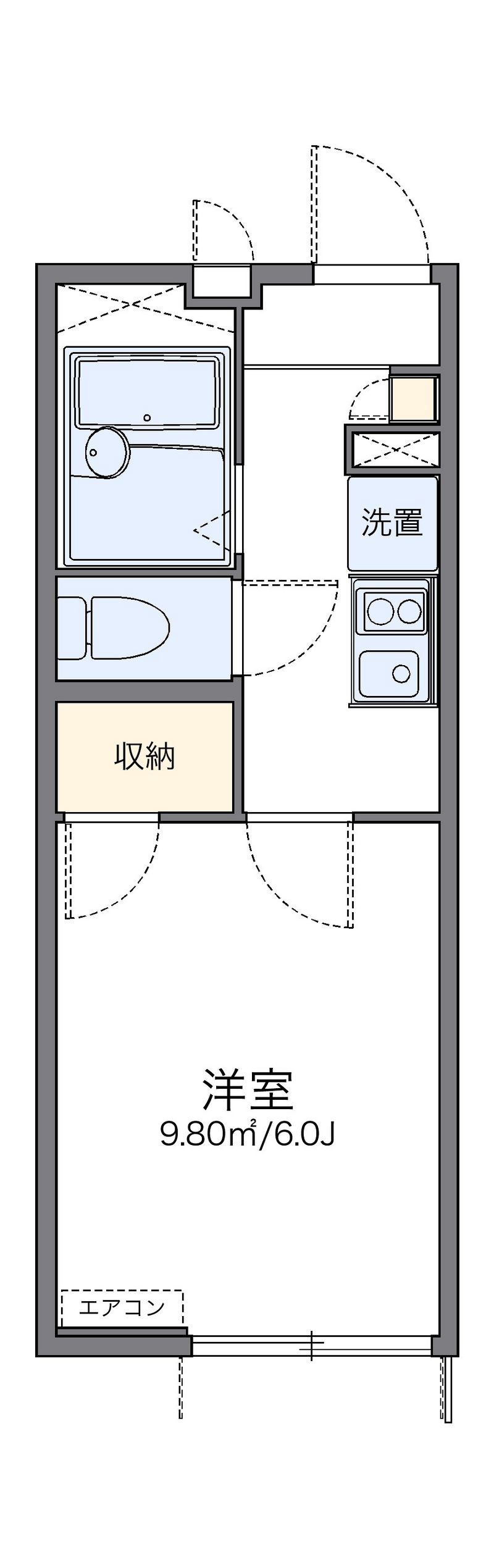 レオパレス六町 間取図