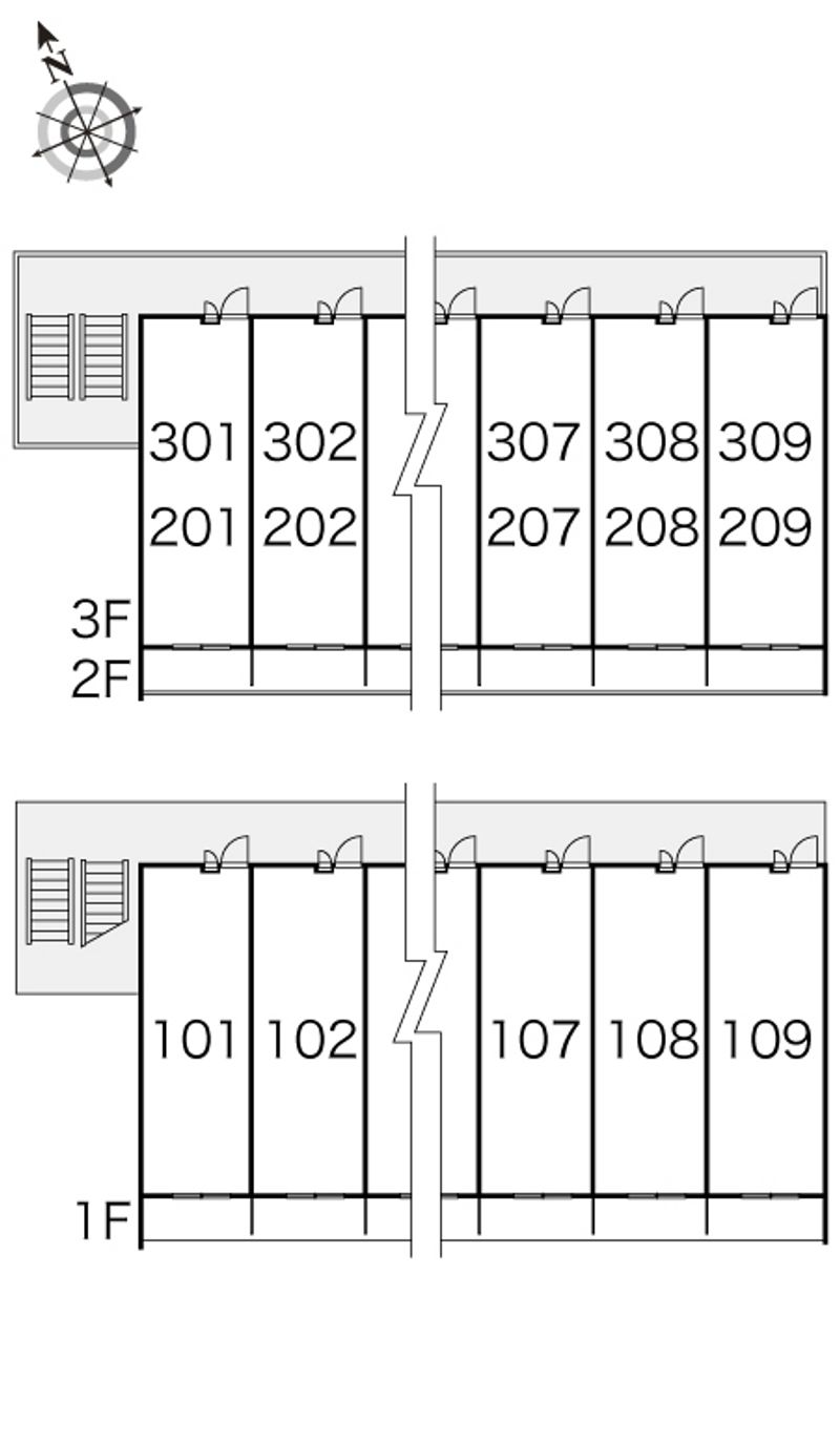 レオパレスセントグレースＡ 間取配置図