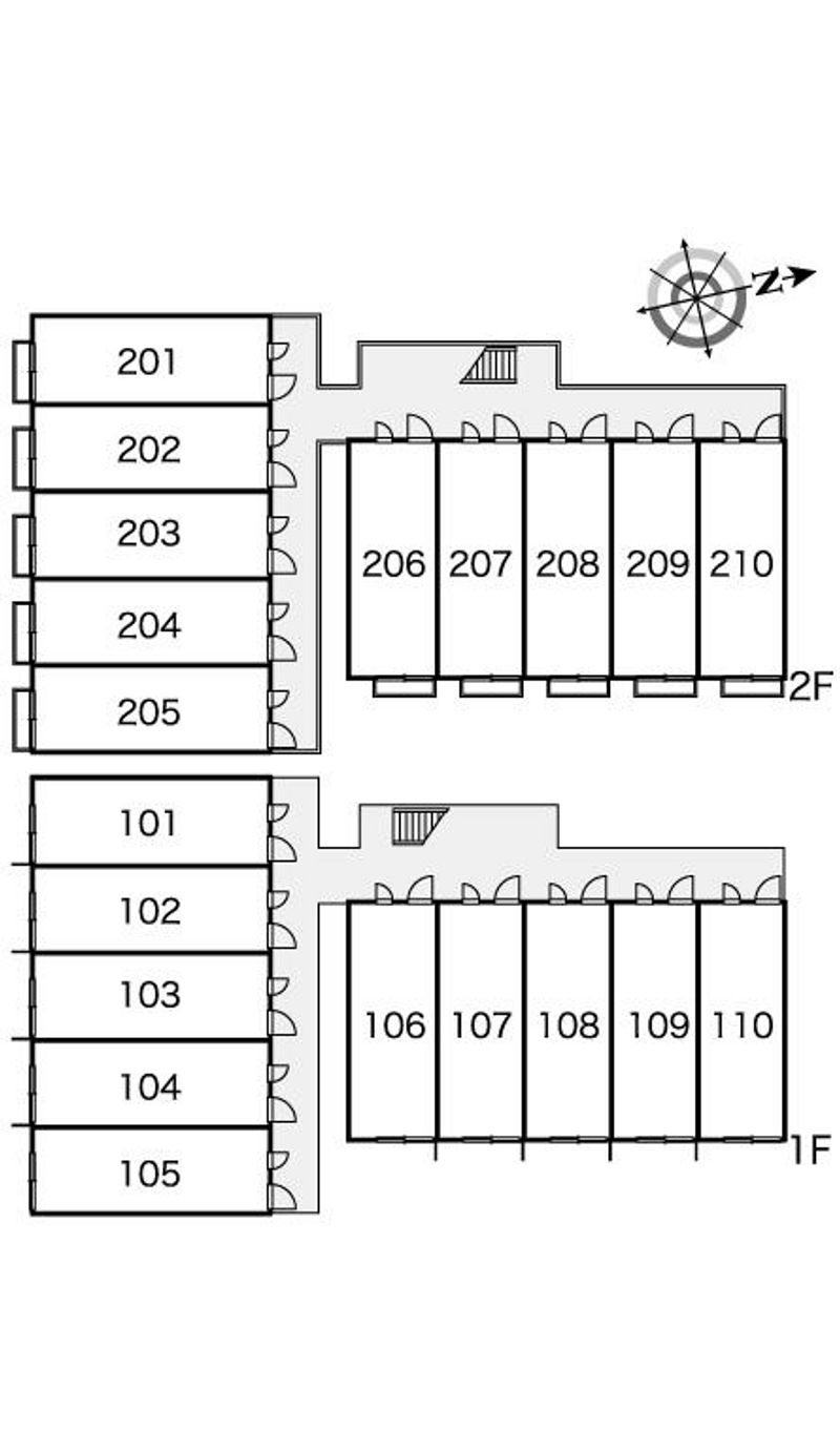 レオパレス西長洲 間取配置図