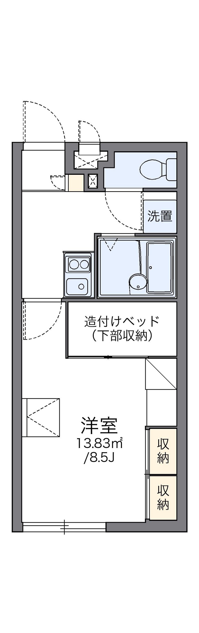 レオパレス大中 間取図