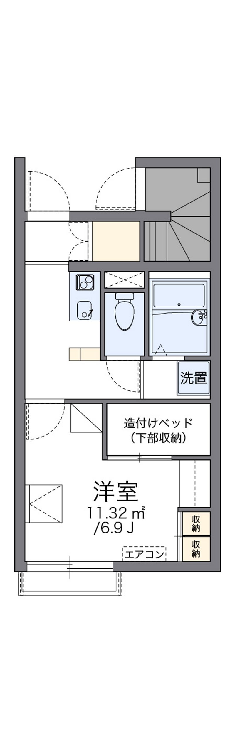 レオパレスノーサイド五条川 間取図