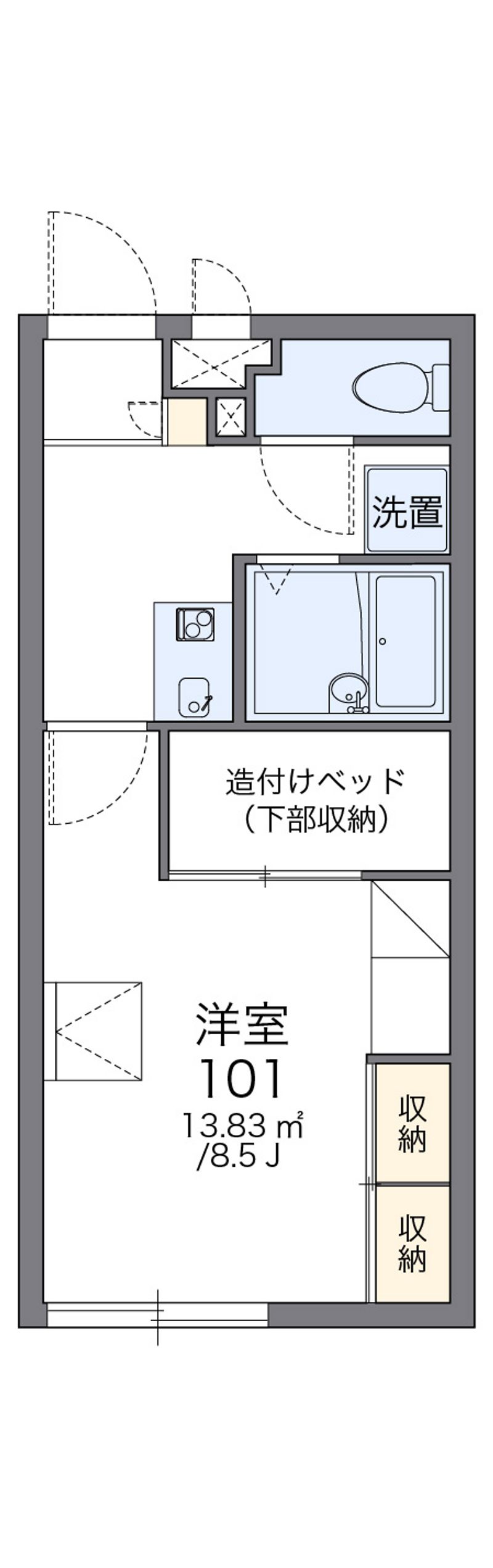レオパレスなかち 間取図