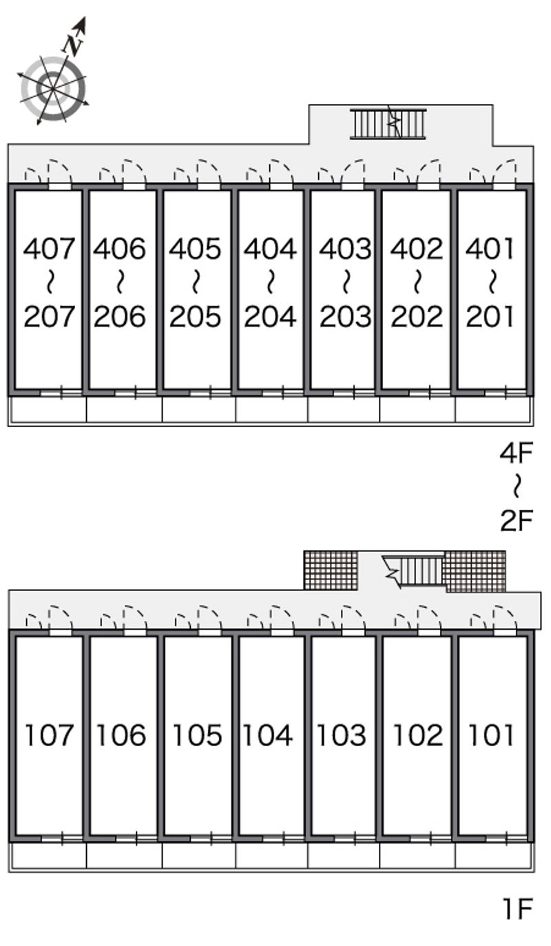 レオパレスメローフィールド　Ｋ 間取配置図