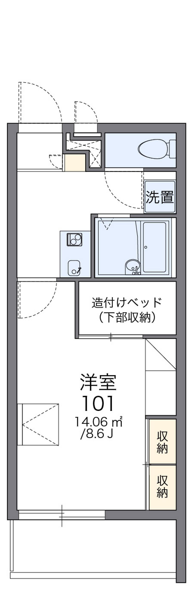 レオパレスフレイグラント多々良 間取図