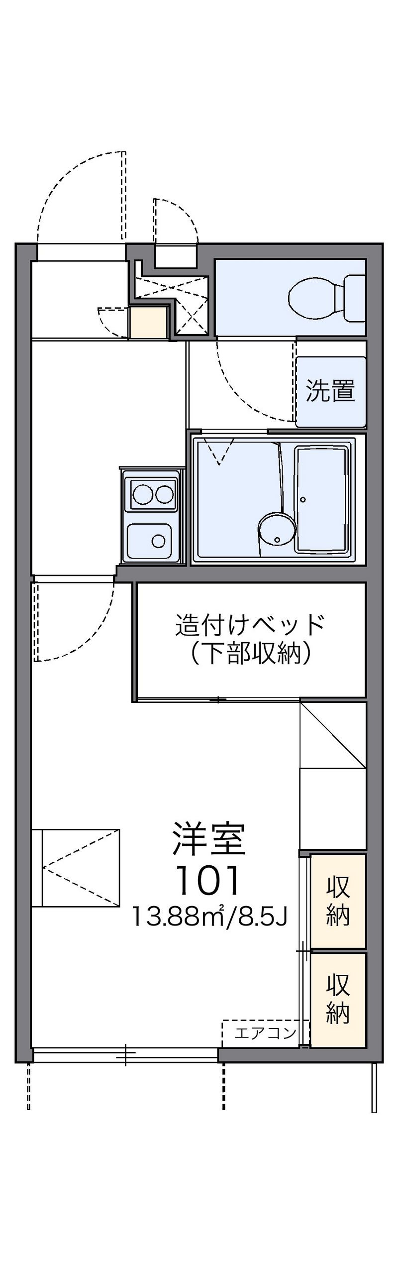 レオパレスカエデ 間取図