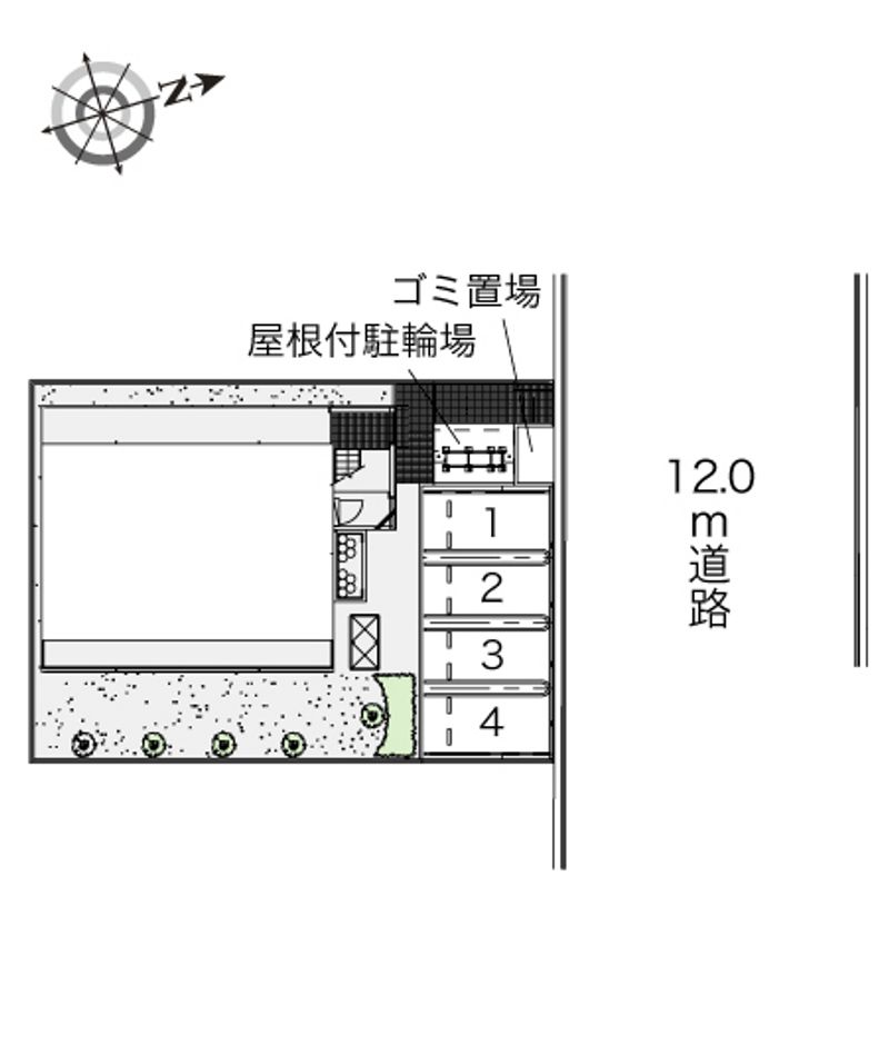 レオパレスハイ　ウッド　中平 配置図