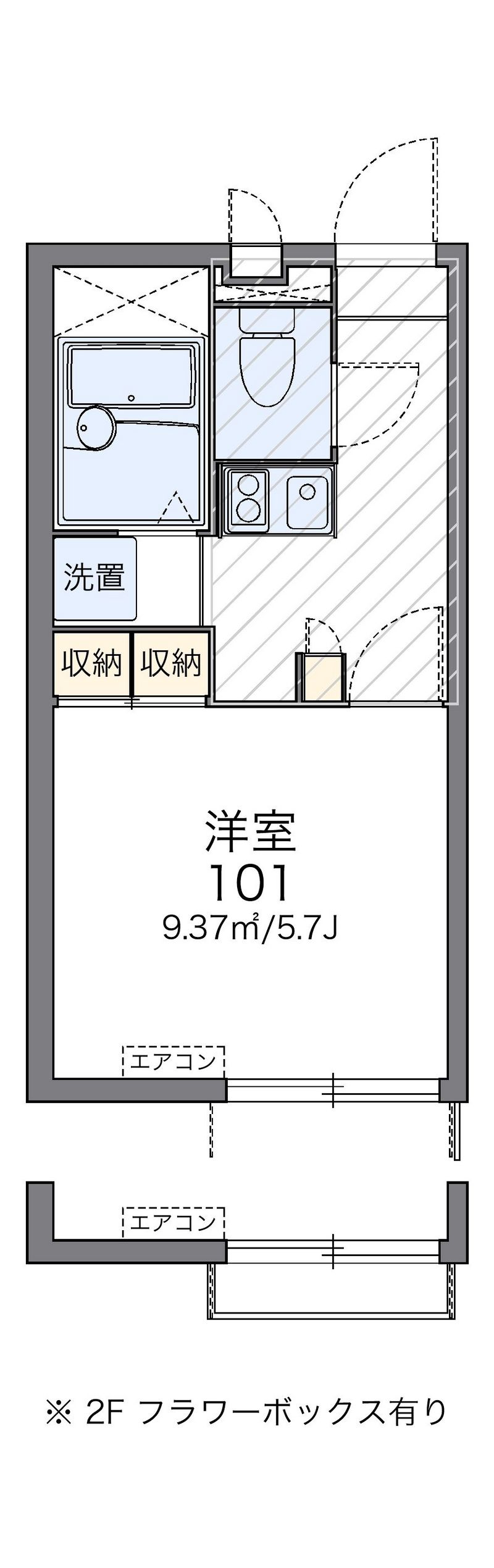 レオパレス湯田温泉Ⅱ 間取図
