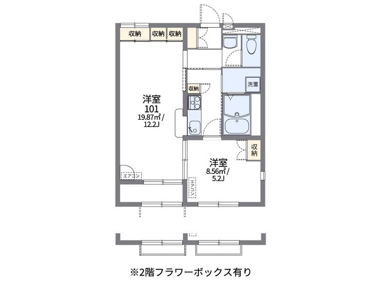 レオパレス勝浦川 間取図