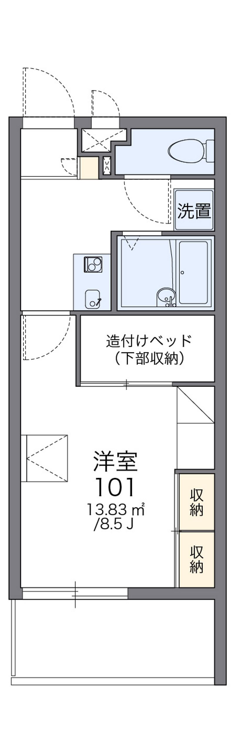 レオパレスハンビー北谷 間取図
