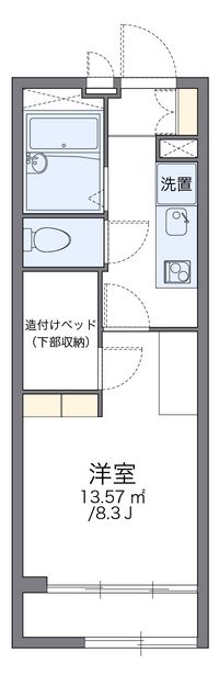 レオパレスリビングメイト学園前 間取り図