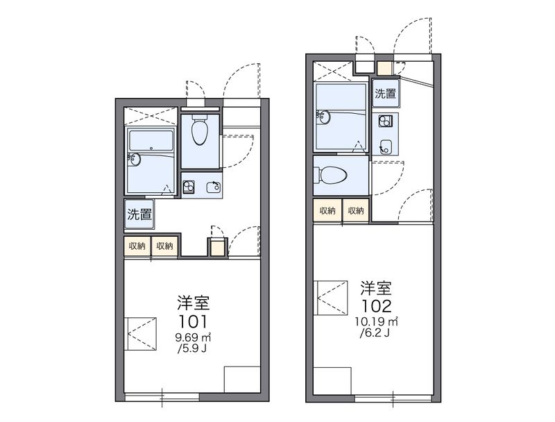 レオパレスとののいり 間取図
