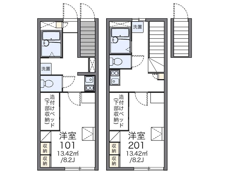 レオパレスフラーリッシュＢ 間取図