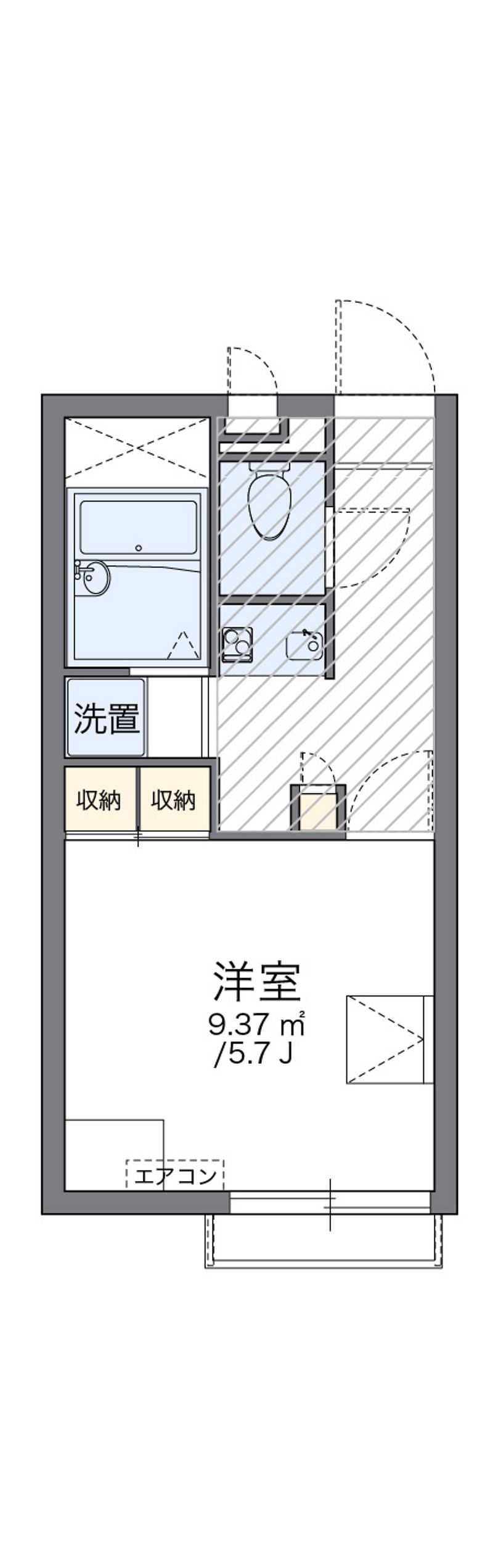 レオパレスエスポア六番町 間取図
