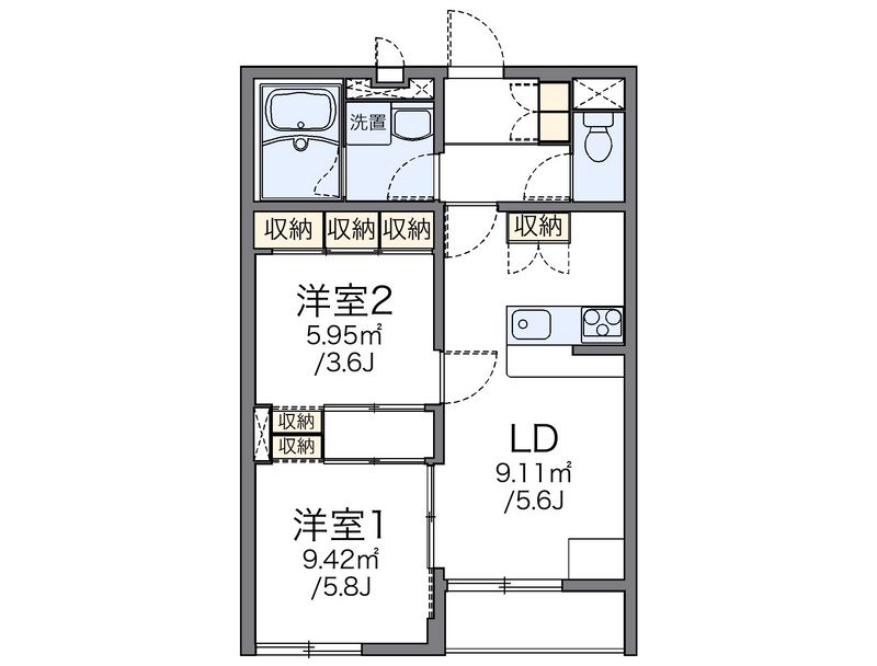 レオパレスＫ００４９ 間取図
