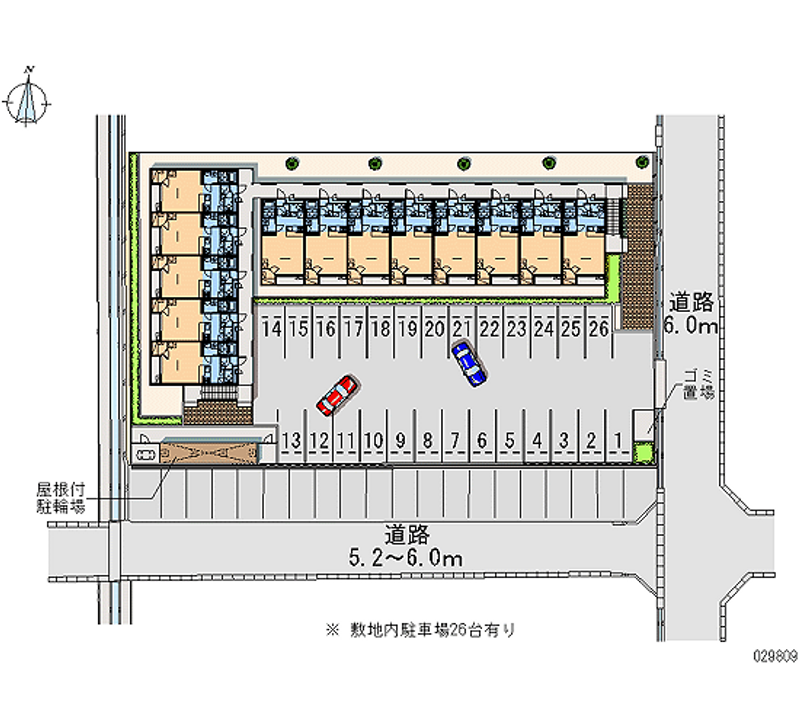 レオパレスフローラ　Ｋ 月極駐車場