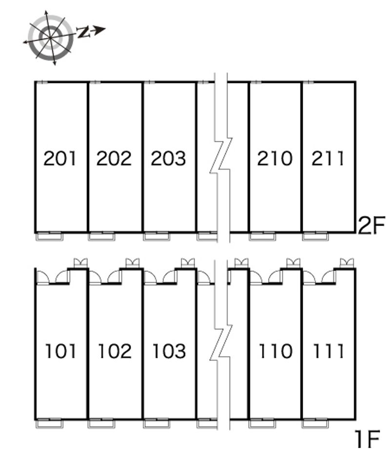 レオパレス留ヶ谷 間取配置図