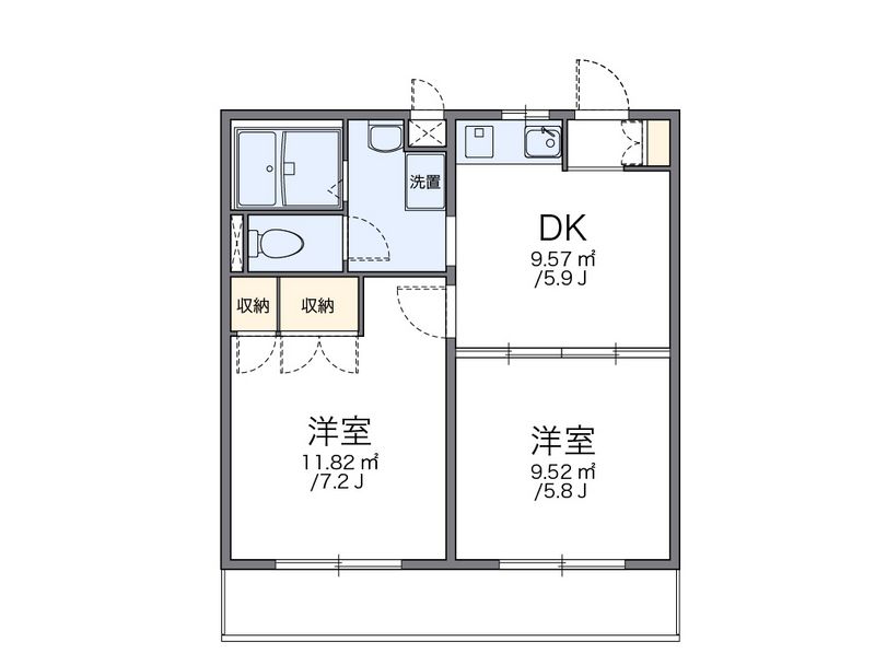 レオパレスサンローゼＢ 間取図
