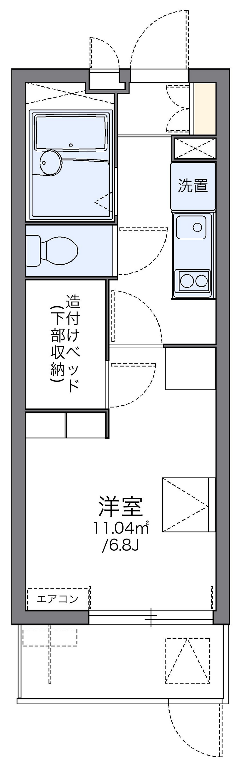 レオパレスポートサイド弁天 間取り