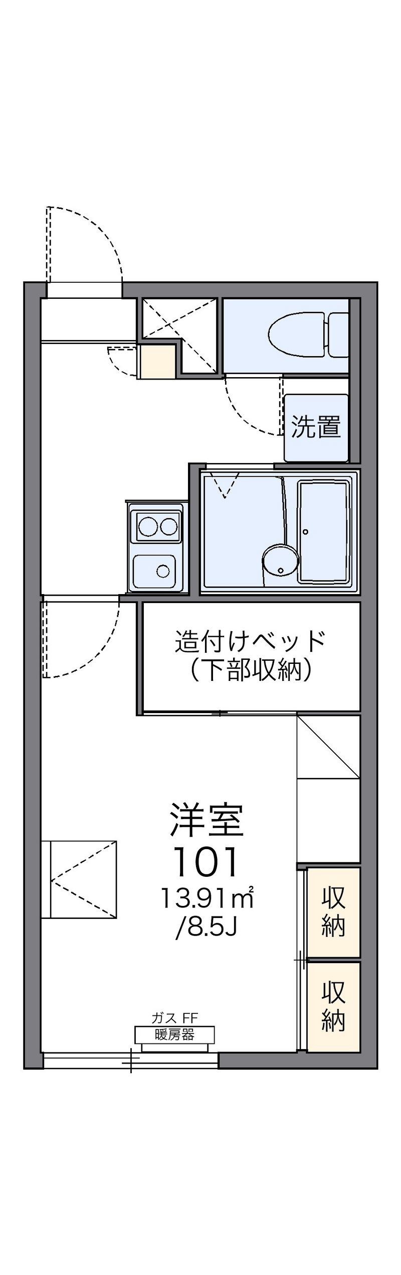 レオパレスアクシス北郷 間取図