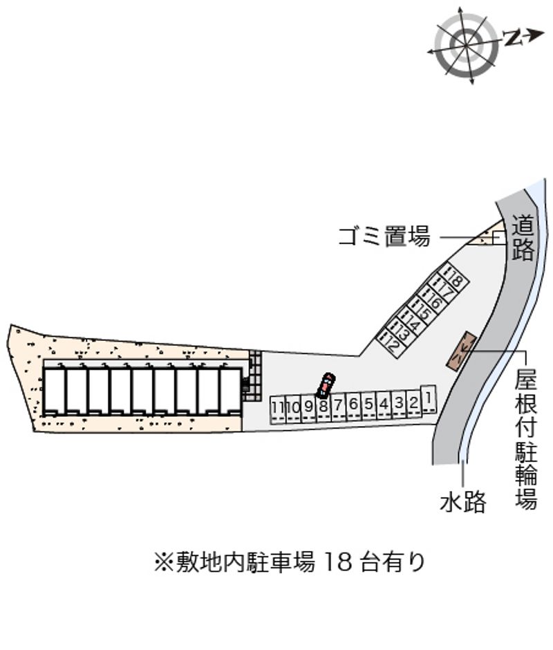 クレイノかみつれ 駐車場