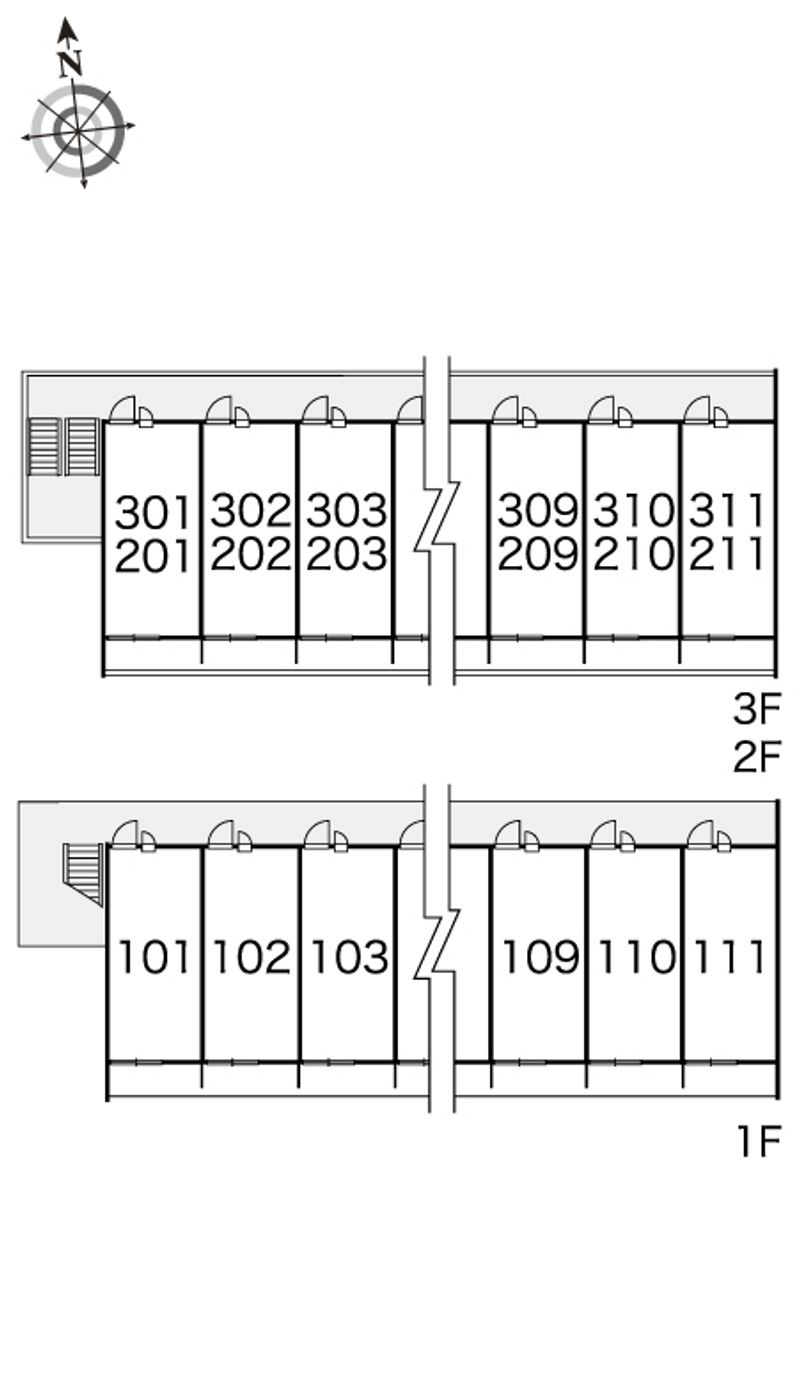 レオパレスアトラス折立Ⅰ 間取配置図