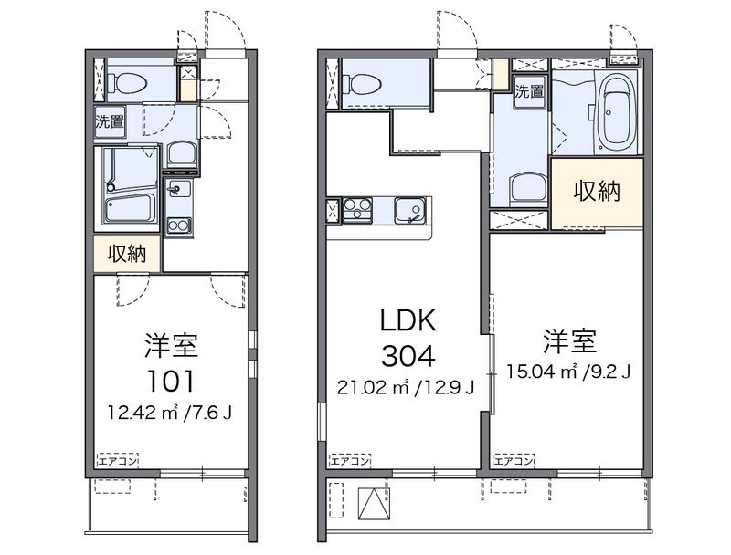 クレイノラポステ一ツ家 間取図