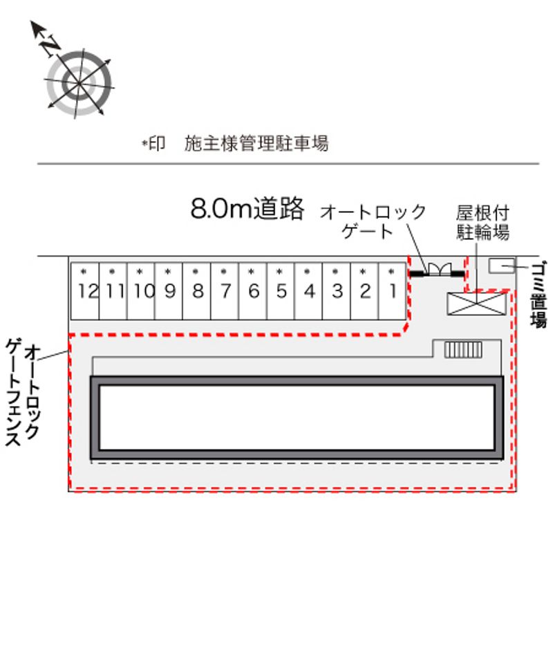 レオパレスサンセール丸山台Ⅱ 配置図