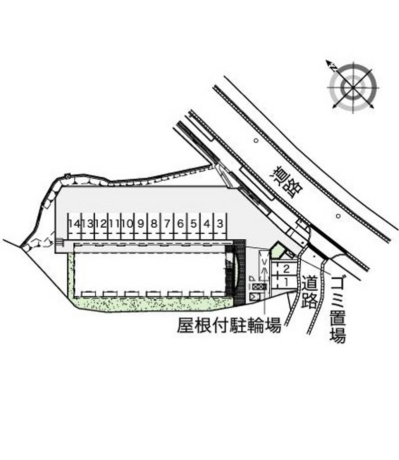 レオパレスシャルマン上道Ⅲ 駐車場