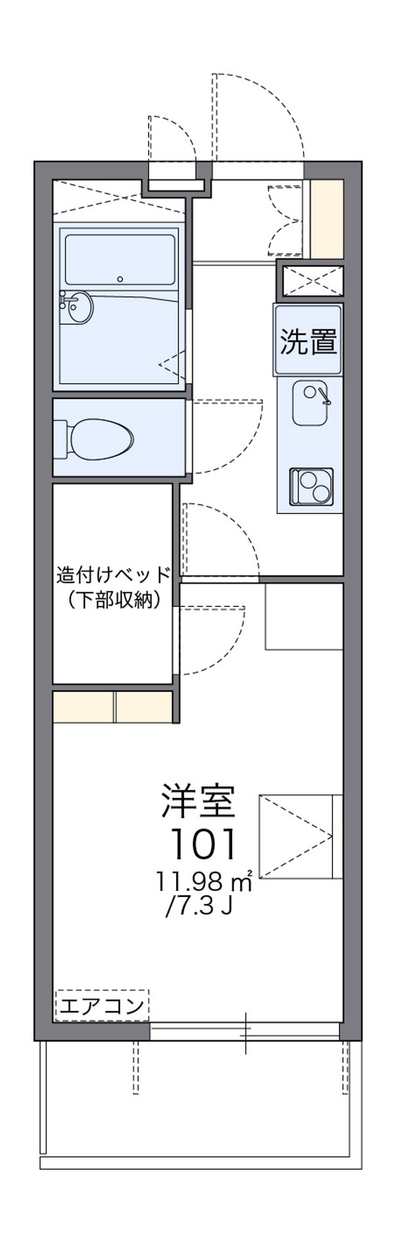 レオパレスミワ 間取図