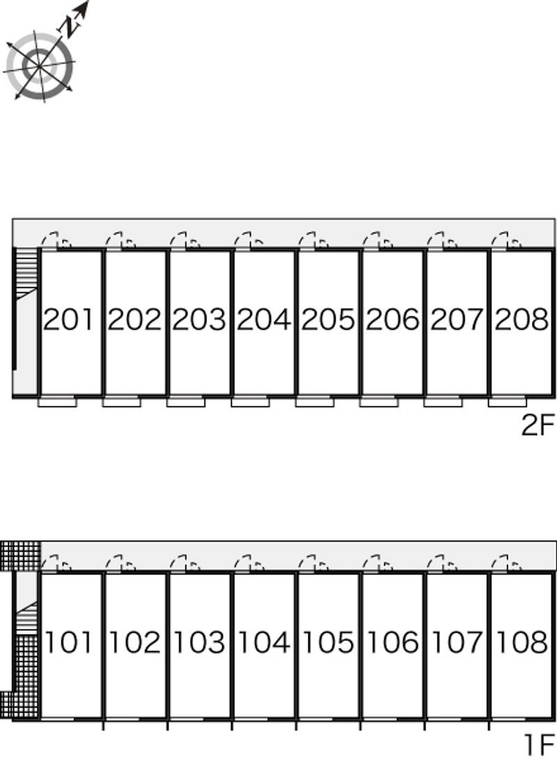 レオパレス宮ノ前２号棟 間取り配置図