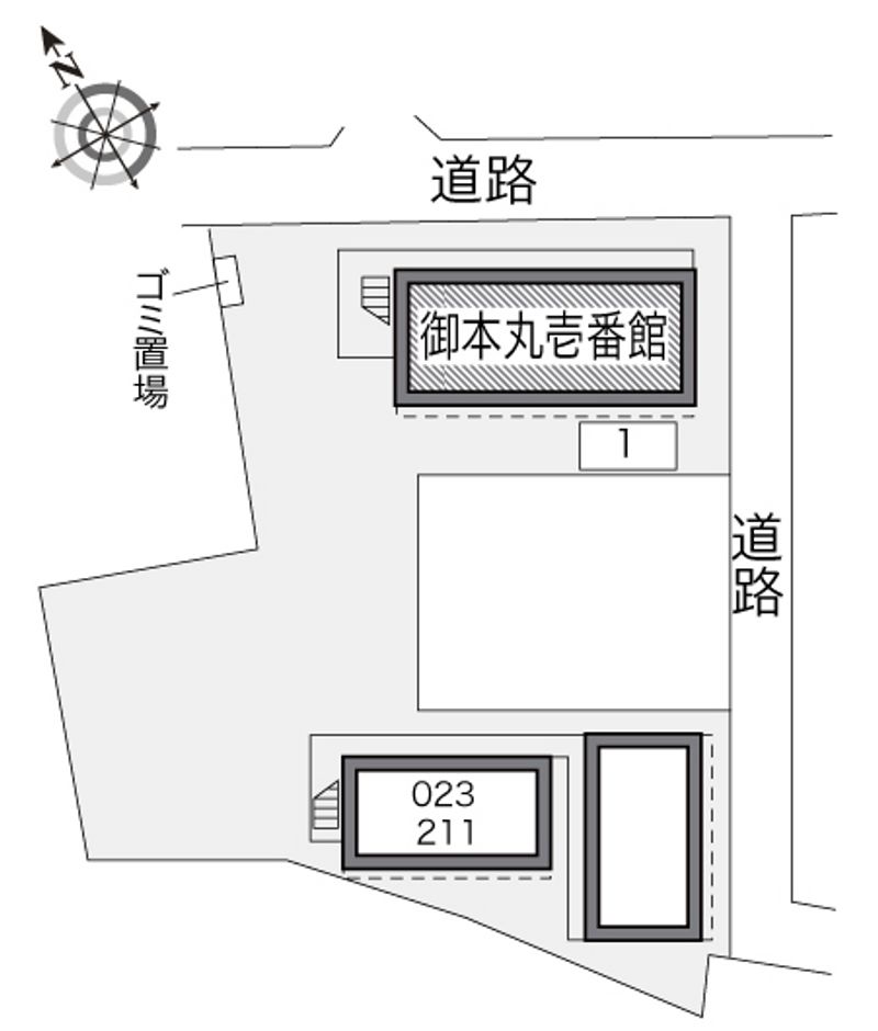 レオパレス御本丸壱番館 配置図