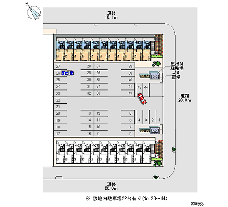 レオパレスプラータⅠ 月極駐車場