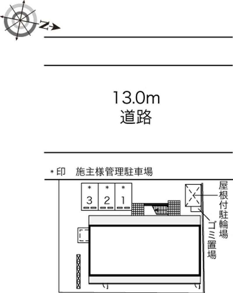 レオパレスエヴァーグリーン三条 配置図