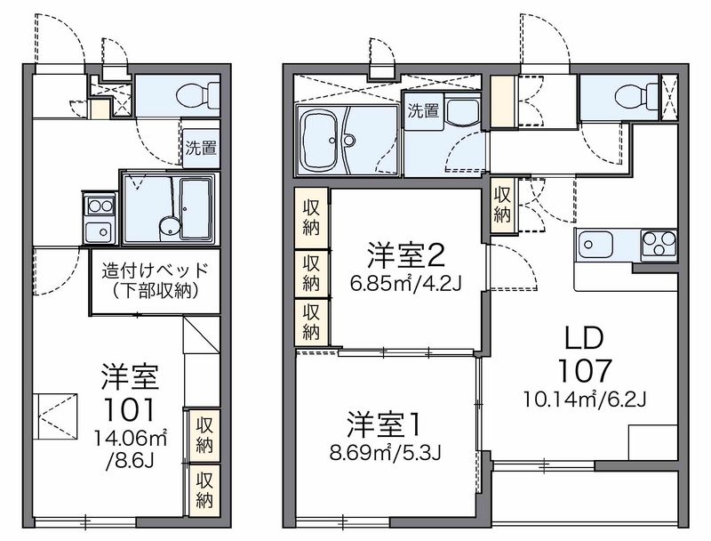 レオパレスポテトハウスⅡ 間取図