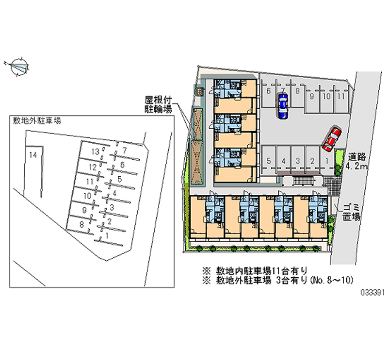 レオパレスラ　グレージュ 月極駐車場