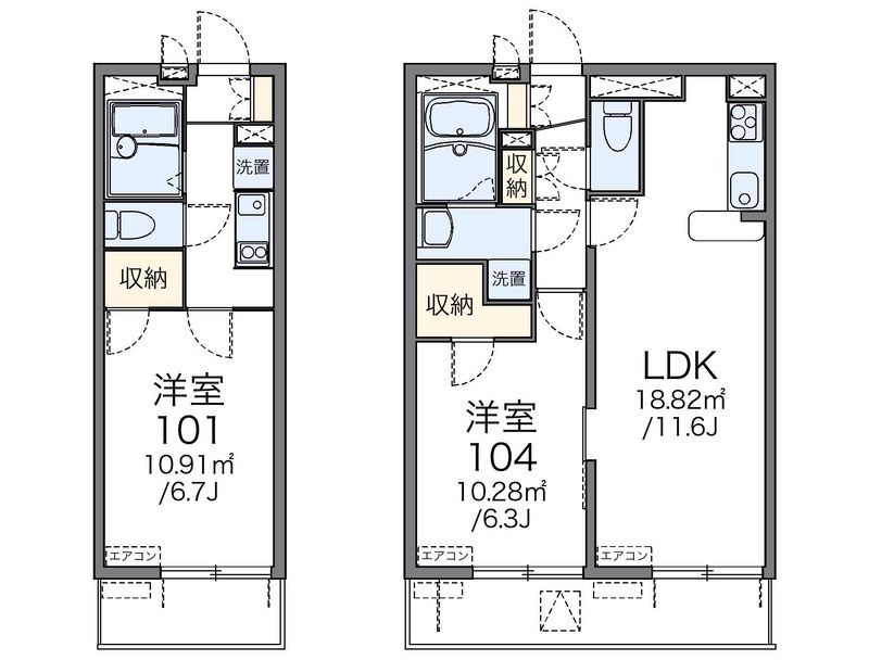 レオパレスラ　メイジュときわ台 間取図