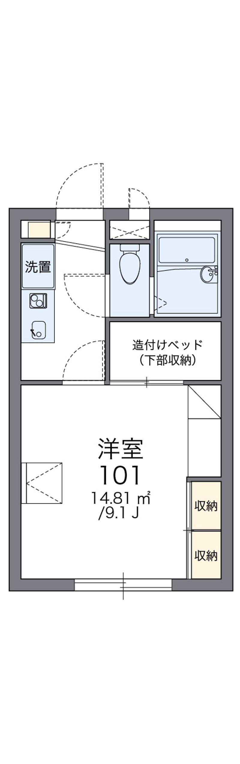 レオパレスリバーサイドみずき 間取図