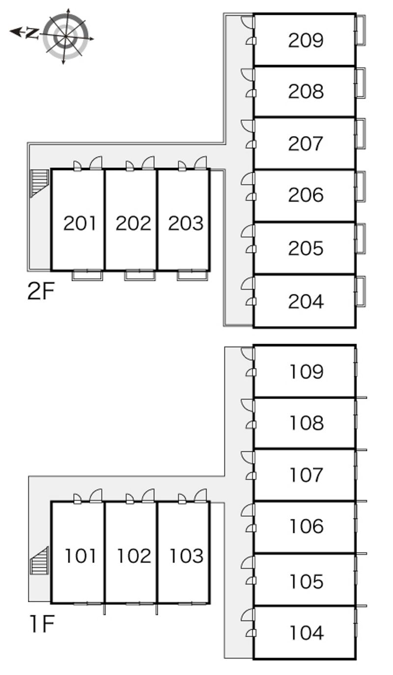 レオパレス長野一丁目 間取配置図