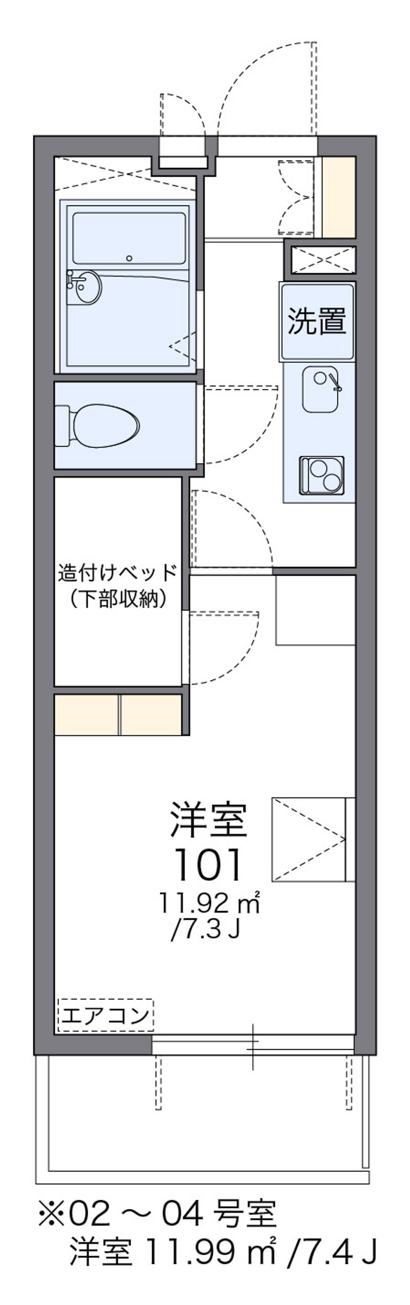 レオパレスアブリール３番館 間取図