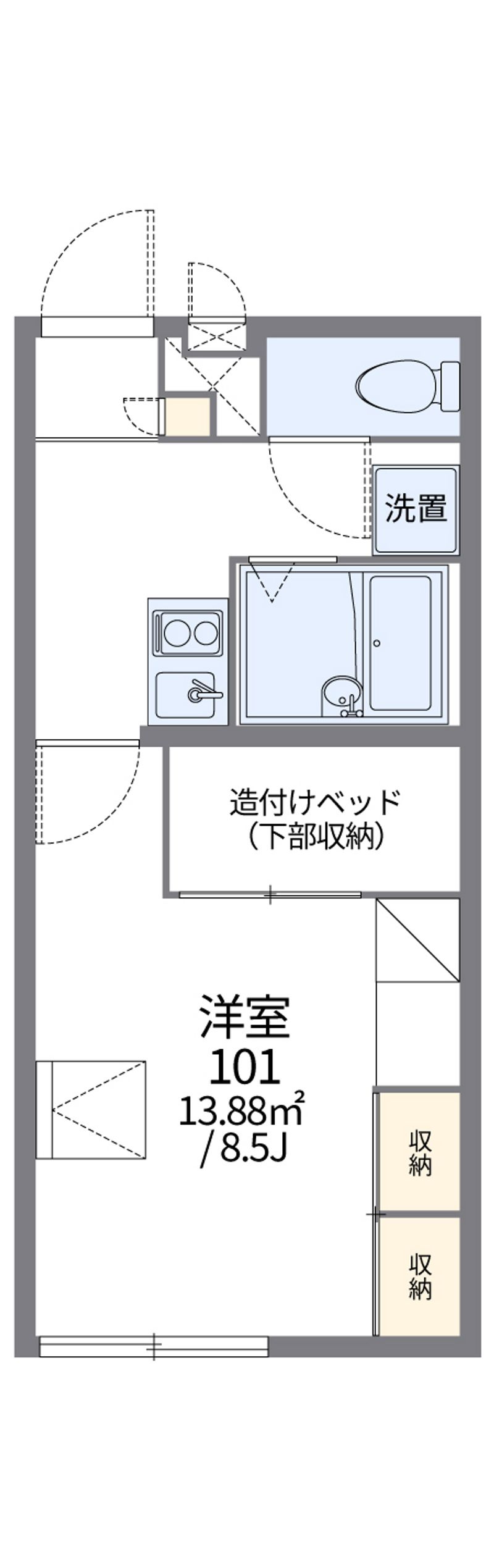 レオパレスヒガシノナミ 間取図