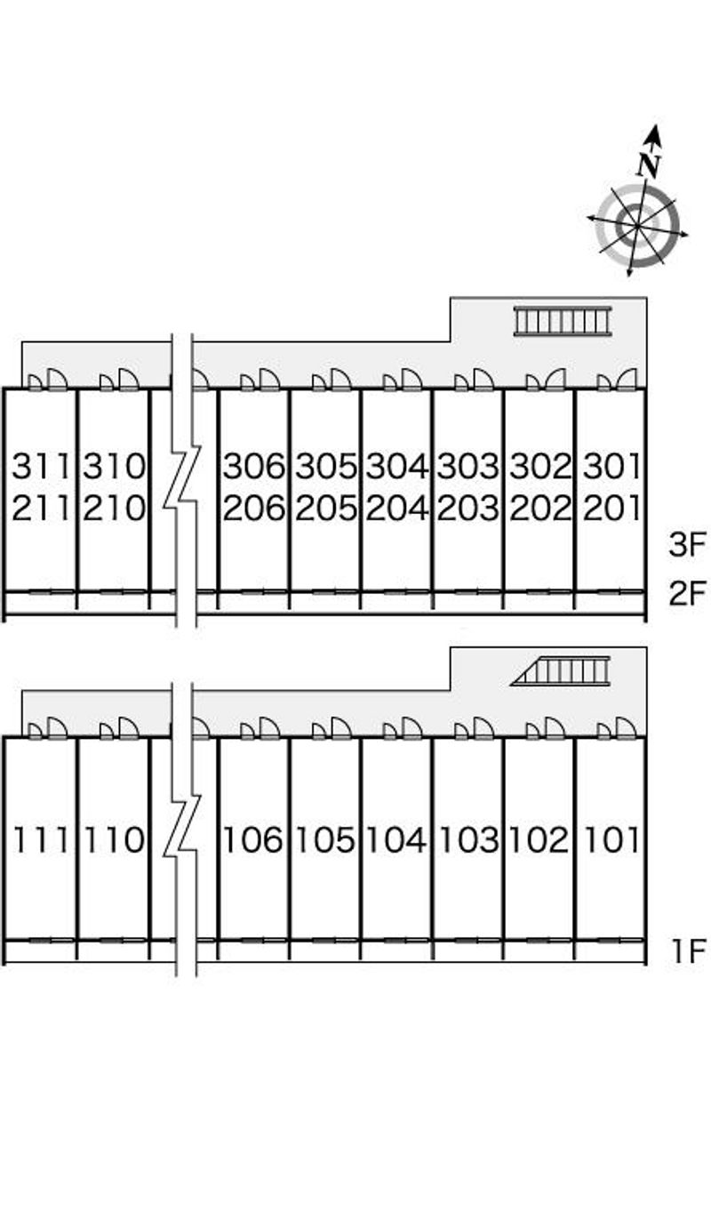 レオパレスＰＡＬＣＯＵＲＴ龍馬 間取り配置図