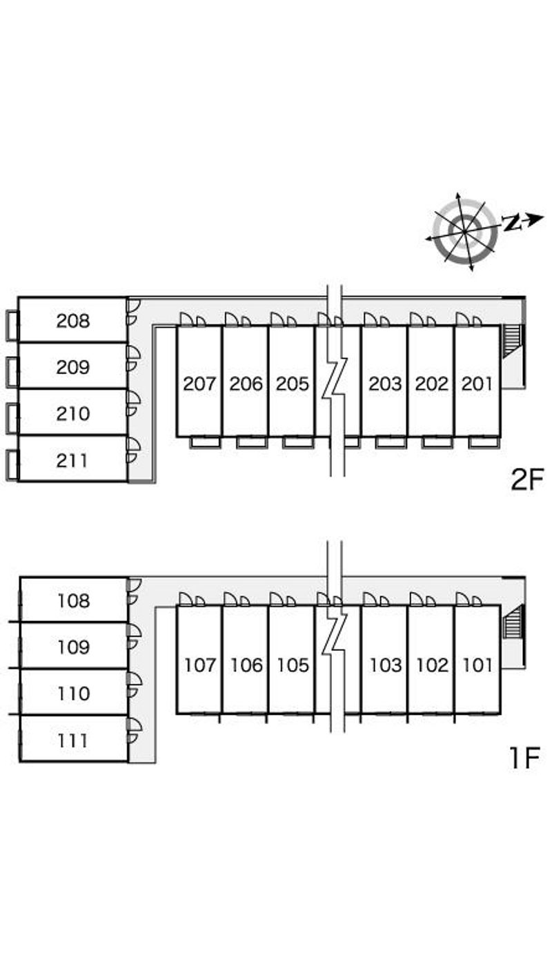 レオパレス貴船 間取配置図