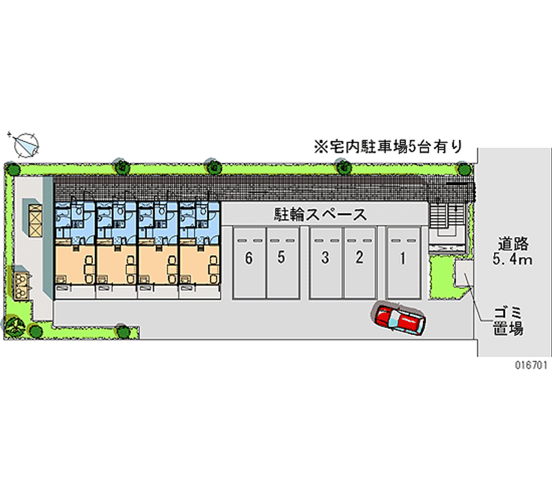 レオパレスシェル都Ⅱ 月極駐車場