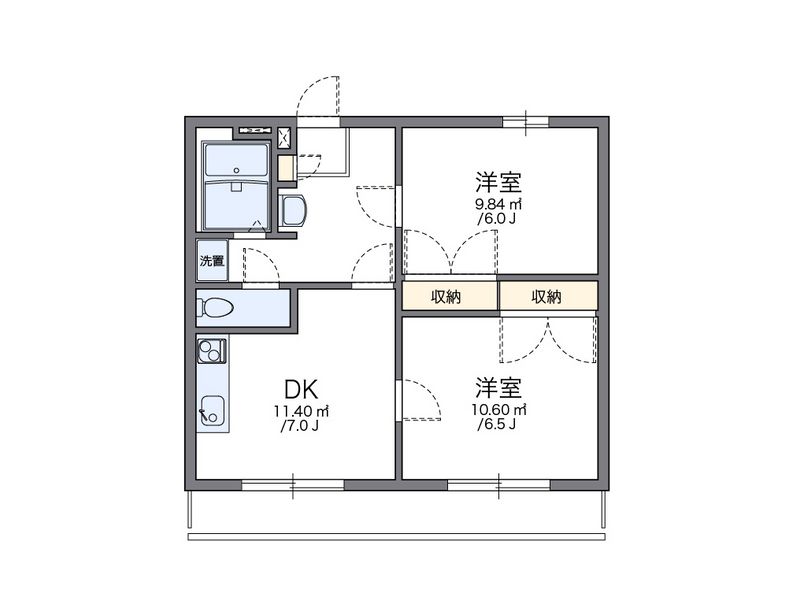 レオパレス翼Ⅲ 間取図