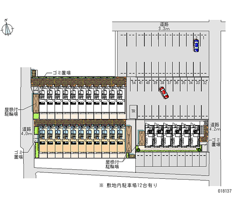 レオパレスヴィラージュＢ 月極駐車場