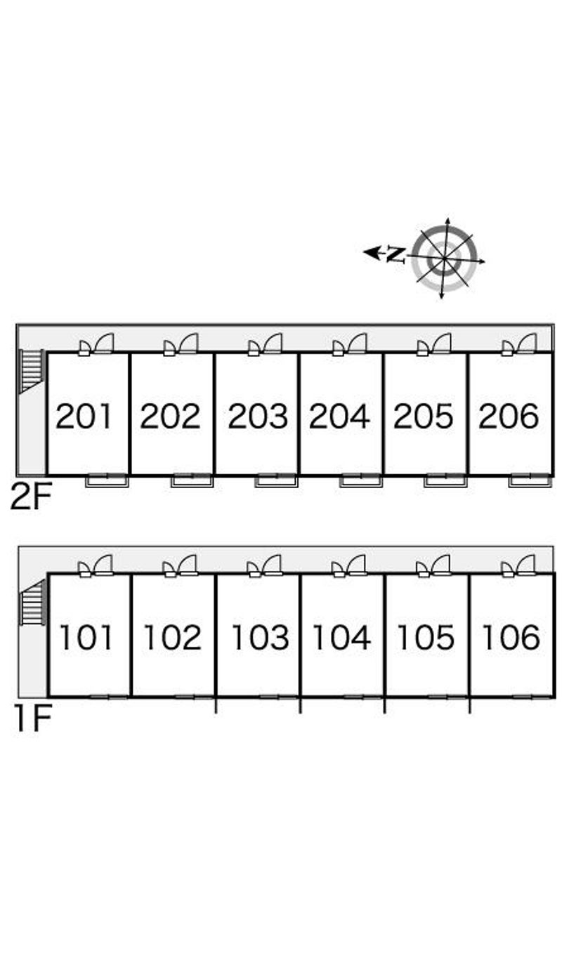 レオパレスシェル弐番館 間取配置図