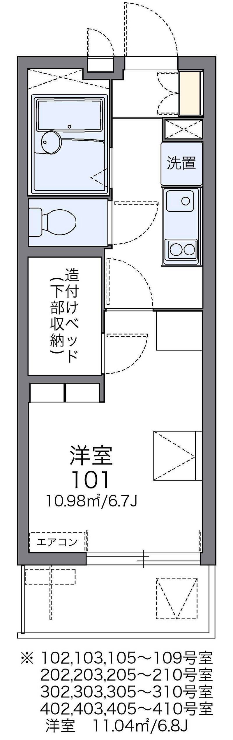 レオパレスハーバーサイドＥ棟 間取図