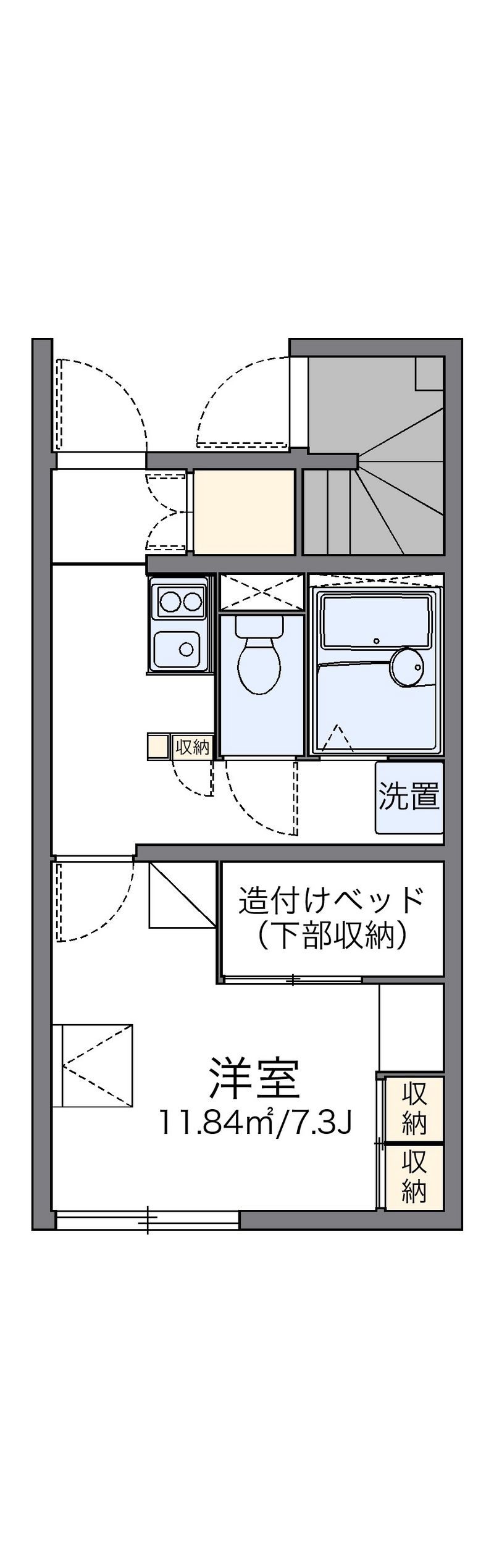 レオパレスロイヤルガーデン内免 間取図