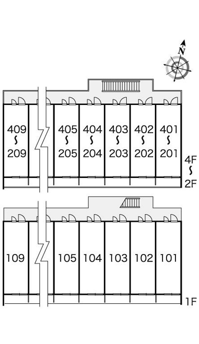 レオパレスオバタ　原町 間取配置図